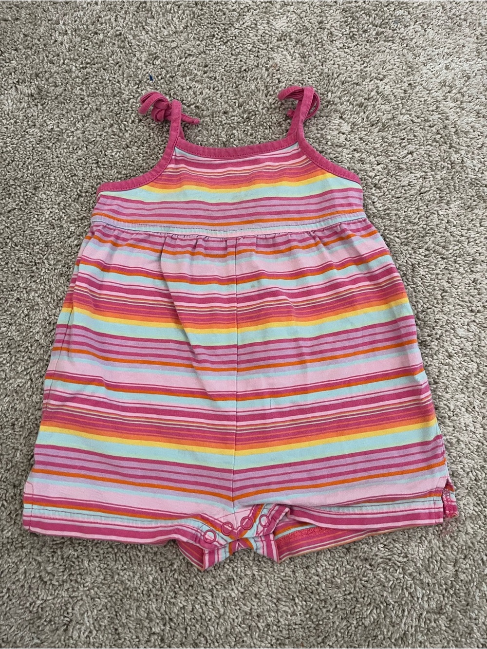 Vintage Circo Toddler Baby Girl Striped Romper Size 12 Months Pink 90s Y2K